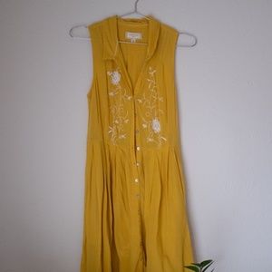 Vintage embroidered yellow dress